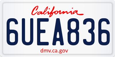 CA license plate 6UEA836