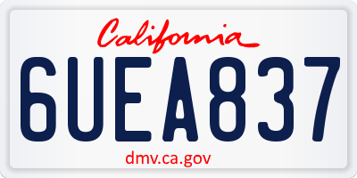 CA license plate 6UEA837