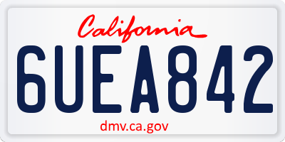 CA license plate 6UEA842