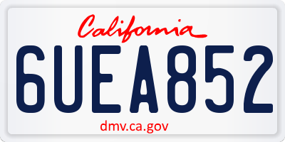 CA license plate 6UEA852