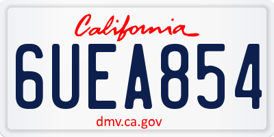 CA license plate 6UEA854