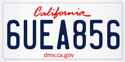 CA license plate 6UEA856