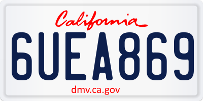 CA license plate 6UEA869