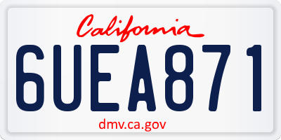 CA license plate 6UEA871