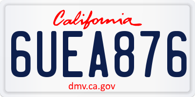 CA license plate 6UEA876