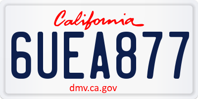 CA license plate 6UEA877