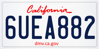 CA license plate 6UEA882
