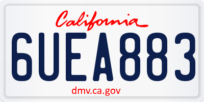 CA license plate 6UEA883
