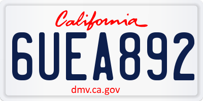 CA license plate 6UEA892