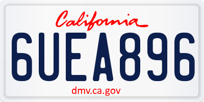 CA license plate 6UEA896