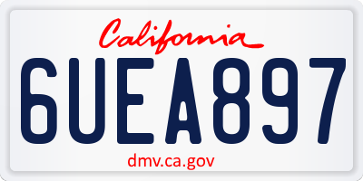 CA license plate 6UEA897