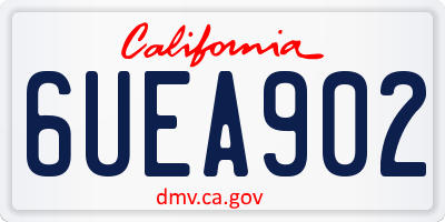 CA license plate 6UEA902