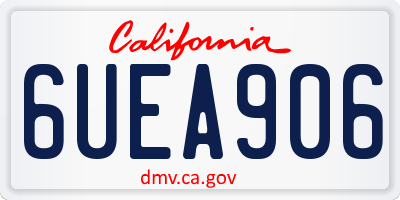 CA license plate 6UEA906