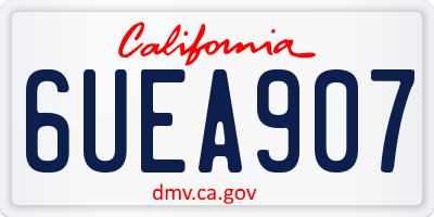 CA license plate 6UEA907
