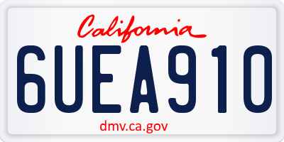 CA license plate 6UEA910
