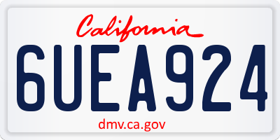 CA license plate 6UEA924
