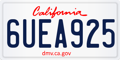 CA license plate 6UEA925