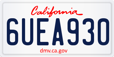 CA license plate 6UEA930