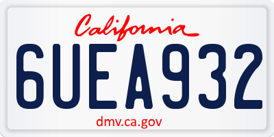 CA license plate 6UEA932