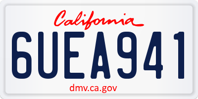 CA license plate 6UEA941