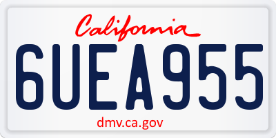 CA license plate 6UEA955
