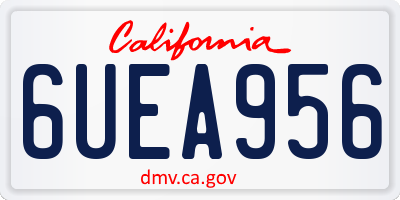 CA license plate 6UEA956