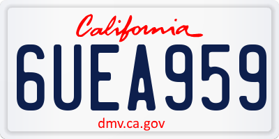 CA license plate 6UEA959