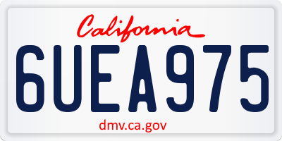CA license plate 6UEA975