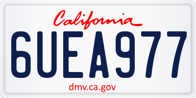 CA license plate 6UEA977