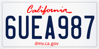 CA license plate 6UEA987