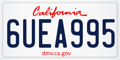 CA license plate 6UEA995