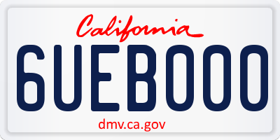 CA license plate 6UEB000