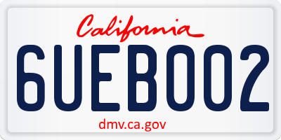 CA license plate 6UEB002