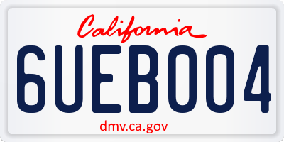 CA license plate 6UEB004