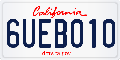 CA license plate 6UEB010