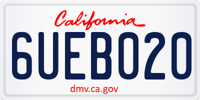 CA license plate 6UEB020