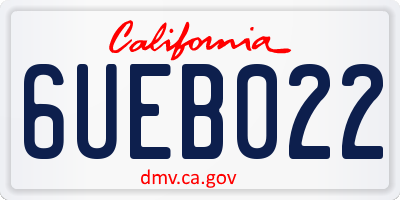 CA license plate 6UEB022