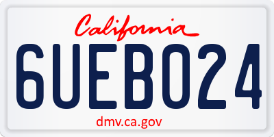 CA license plate 6UEB024