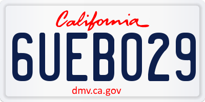 CA license plate 6UEB029