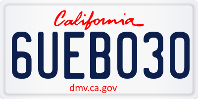 CA license plate 6UEB030