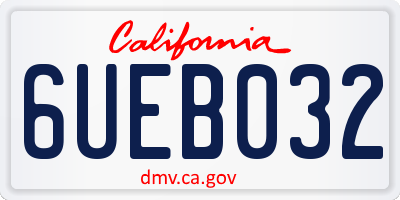 CA license plate 6UEB032