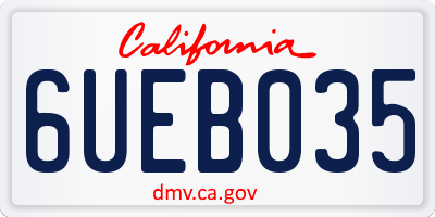 CA license plate 6UEB035