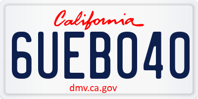 CA license plate 6UEB040