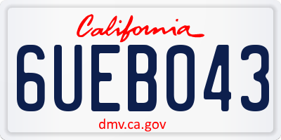 CA license plate 6UEB043