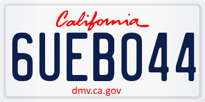 CA license plate 6UEB044