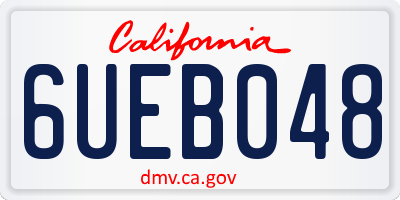 CA license plate 6UEB048