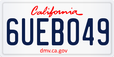 CA license plate 6UEB049