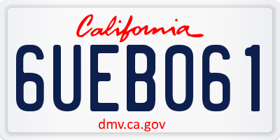 CA license plate 6UEB061