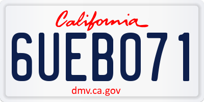 CA license plate 6UEB071