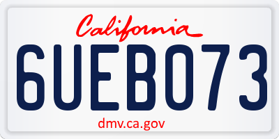 CA license plate 6UEB073